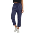 thumbnail image 6 of Mifsaly Cotton Joggers for Women Straight Leg Comfortable Sweatpants Cuffed Hem Lightweight Hiking Pants Workout Athletic Casual Outdoor Causal Clothes with Pockets XL, 6 of 8