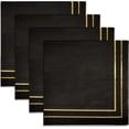 thumbnail image 4 of Gift Boutique Cocktail Napkins, Black with Gold Foil Trim, 3-Ply Disposable Beverage & Dessert Napkins, 100 Count, 10 x 10 Inch Unfolded, 4 of 6