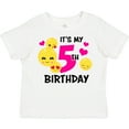 thumbnail image 3 of Inktastic Its My 5th Birthday with Smiling Emoticon Girls Toddler T-Shirt, 3 of 5