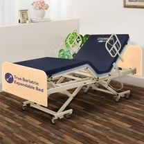 Medacure Super Low True Bariatric Adjustable Full Electric Hospital Bed - 14"-30" Height Range, Ultra Wide 36”-42”-48” Width, 80”-88” Length 750lbs
