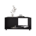 thumbnail image 6 of JERFIT Modern Mobile Coffee Table with Wheels, Black Engineered Wood Sofa Table, Compact End Table with Storage Shelf for Small Living Room, Bedroom, 6 of 7