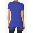 thumbnail image 2 of Women's & Juniors Basic Round Crew Neck Short Sleeve Stretch Cotton Spandex T-Shirts, 2 of 4