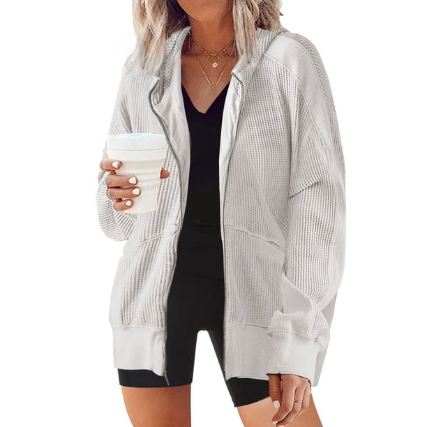 Puntoco Cárdigan de color a la moda para mujer, abrigo con capucha, abrigo de manga larga Puntoco Puntoco-5975