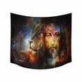 thumbnail image 2 of Blessed Jesus with A Lion in Cosimc Space Cotton Linen Wall Hanging Tapestry, Home Decor Collection Bedroom Living Room Dorm, 80 W X 60 L Inches, 2 of 3