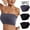 1*Gray,2*Black, variant on Joau 3 Pack Strapless Bras for Women No Underwire, Women's Comfort Wireless Bandeau Bra Removable Padded Bralettes, Seamless Tube Top Bra Stretchy Comfy Bras