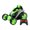 Green, variant on Yellow Double-Sided Remote Control Stunt Car Luminous Dump Truck Rolling Toy