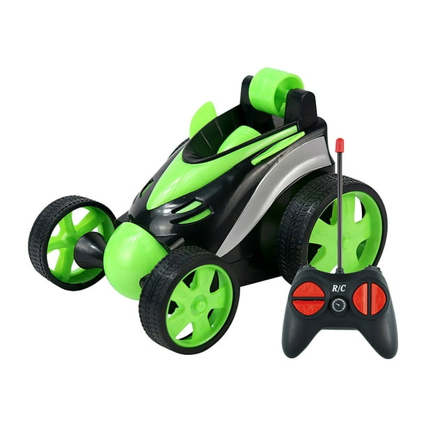Camión volquete luminoso con control remoto, coche acrobático de juguete, juego de ingenio con coches acrobáticos de doble cara