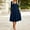 Blue, variant on Women's Fall Winter Solid Midi Dress Long Sleeve V Neck Flared A Line Swing Casual Dress with Pockets Purple