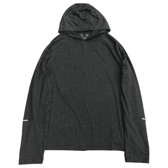 Xersion Mens Highland Gray Black Pop-Over Hoodie Athletic Tee Shirt XX-Large