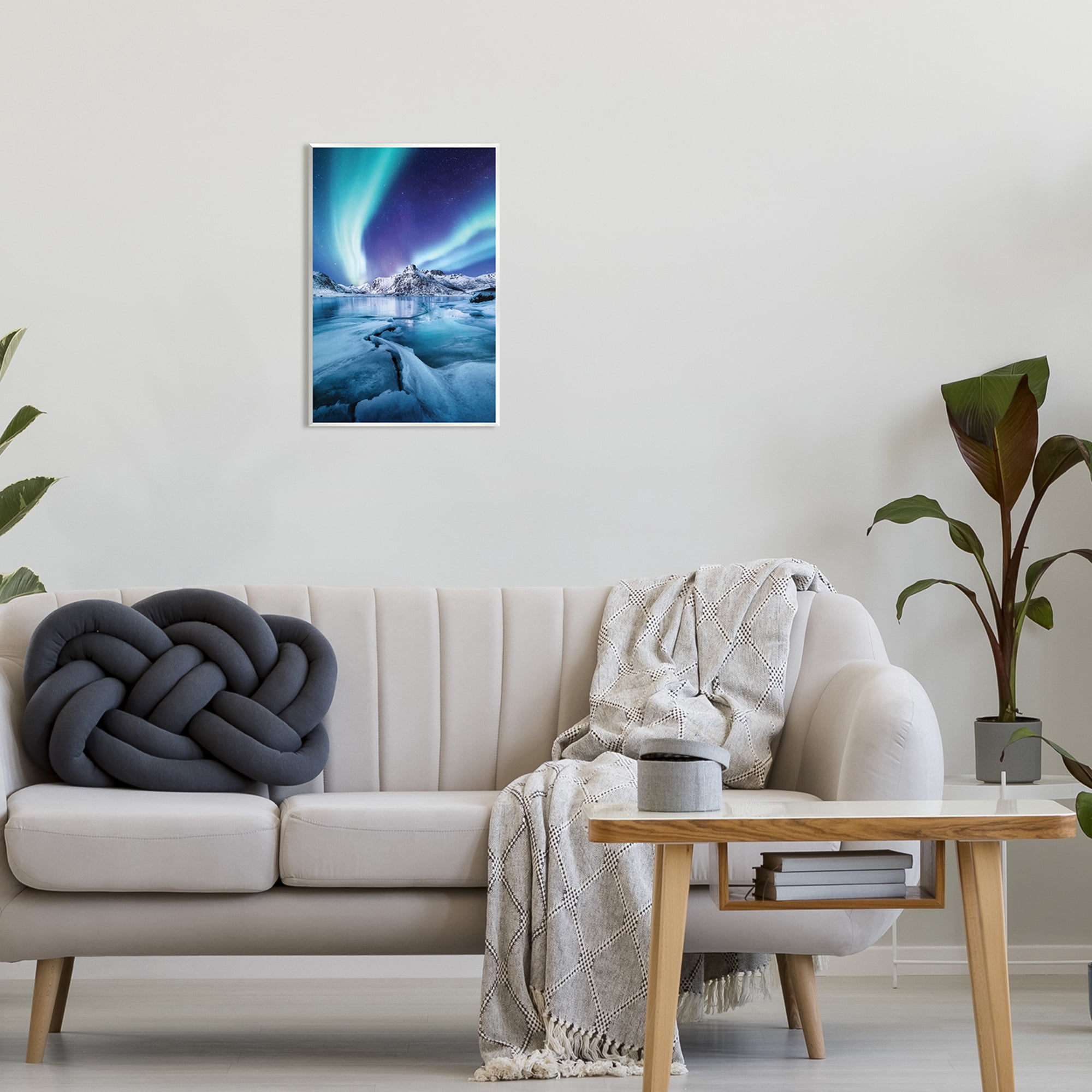 Stupell Industries Aurora Glaciers Photography Landscape Photography Unframed Art Print Wall Art, 13 x 19
