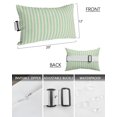thumbnail image 3 of Pack of 4 Outdoor Lumbar Pillow Covers 12x20 Inch, Sage Green Striped Waterproof Throw Pillow Covers Set, Modern Simple Farmhouse Beige Indoor&Outdoor Decorative Cushion Cases for Patio Porch Car, 3 of 7