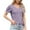 Purple, variant on Tops for Women Trendy Summer Short Sleeve V Neck Basic T Shirts Breathable Tie Front Eyelet Blouses Tunic