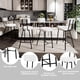 thumbnail image 4 of Set of 4 moderno forrado bar stools-counter-height bar sillas con round seat back y footrest para kitchen island dining room pub (blanca), 4 of 7