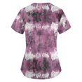thumbnail image 3 of IYYVV Floral Printed Nursing Scrubs Shirts for Women 2024 New Fun Medical Plus Size Scrub Tops with Pockets Light pink 2XL, 3 of 3