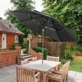 thumbnail image 4 of Ainfox 10ft Patio Umbrella 3 Tiers,Outdoor Table Market Umbrella w/Tilt Adjustment and Crank for Garden,Deck,Beach,Backyard,Pool,Black, 4 of 8