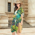thumbnail image 4 of Beach Vacation Clothes Kimono Cardigan Loose Swimsuit Cover Up for Women Hand Painted Tropical Leaf S, 4 of 6