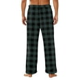 thumbnail image 4 of Nestiefly Men's Plush Fleece Pajama Pants, Winter Cozy Lounge Sleepwear - Warm PJ Bottoms with Pockets & Fly Dark Green L, 4 of 5