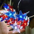 thumbnail image 2 of LINLIN 4th of July Memorial Day American Flag Stars Decoration String Lights 40LEDs Battery Operated with Multi-Function Remote for USA Independence Day Uncle Sam Party Accessories, 2 of 7