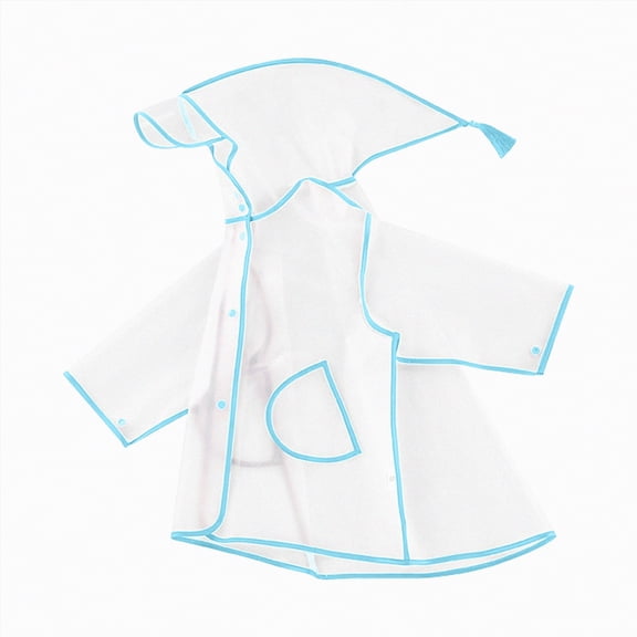 Kids Raincoat For Toddler Boys And Girls Toddler Rain Poncho Waterproof Rain Jacket Children Cartoon Rainwear Sky Blue 5-6 Years