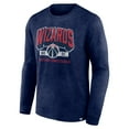 thumbnail image 2 of Men's Fanatics Heather Navy Washington Wizards Front Court Press Snow Wash Long Sleeve T-Shirt, 2 of 3