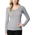 thumbnail image 6 of 32 DEGREES Ladies' Heat Long Sleeve Scoop Neck Tee 2-Pack (L, White/Grey), 6 of 9