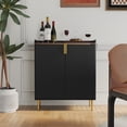 thumbnail image 7 of CBJCBJ 32" Wine Bar Cabinet with 2 Door Fluted Texture, Modern Coffee Cabinet with Rack&Glass Holder, Black, 7 of 7