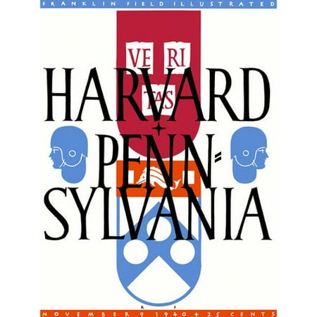 NCAA - 1940 Pennsylvania Quakers vs. Harvard Crimson 22x30 Canvas Historic Football Poster
