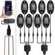 thumbnail image 4 of Sidaley Plástico automotriz RGB LED Rock Light PU lente Control remoto 150 grados a prueba de polvo antioxidante DIY alambre de cobre lámpara debajo Bombillas para automóviles 8 luces Sidaley VI015389-03B, 4 of 6
