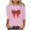 Pink, variant on LiMoi Women's Christmas Graphic T-Shirt 3/4 Sleeve Round Neck Soft Top Tees Tshirts Blouse My Items