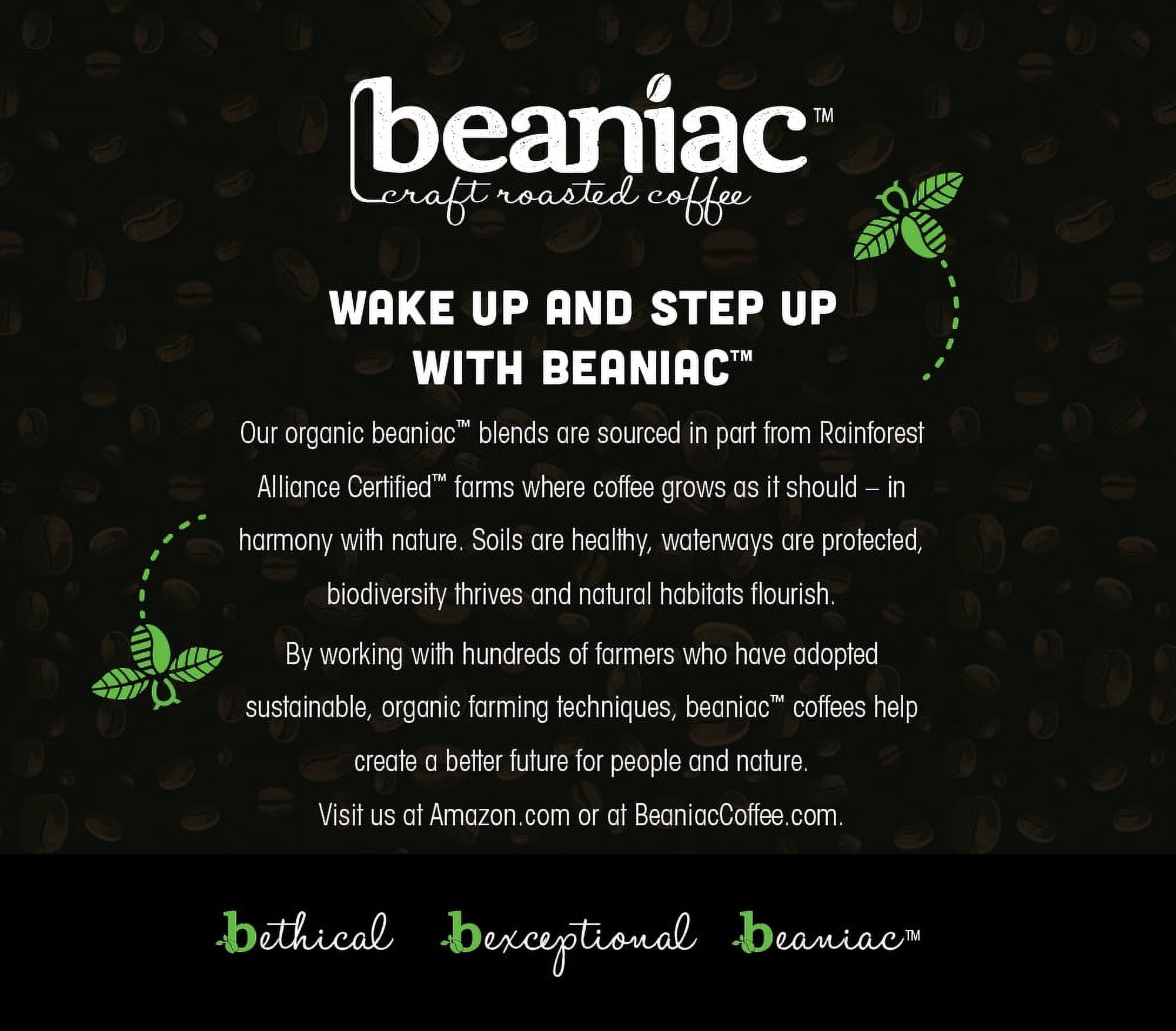 beaniac Organic Kickstarter 100% Colombian, Medium Light Roast, Single Serve Compostable K Cup Coffee Pods, Organic Arabica Coffee, Keurig Brewer Compatible, 30 Count