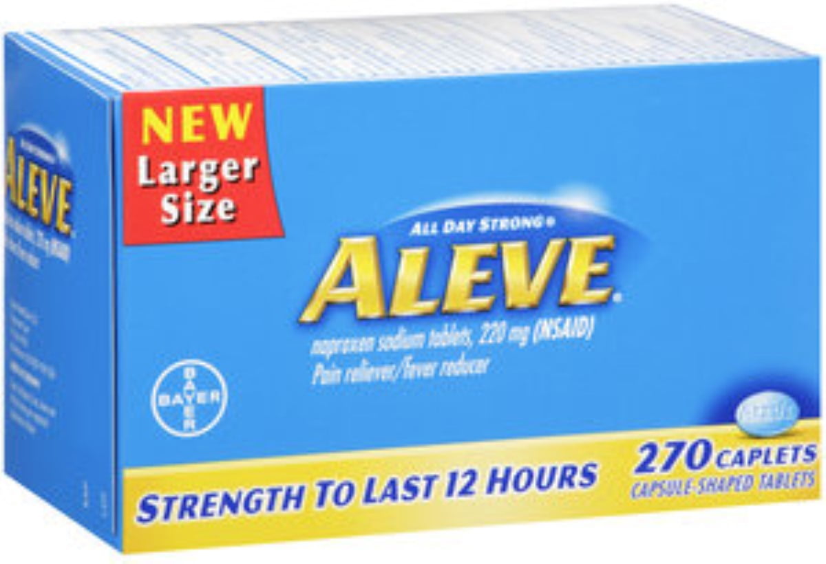 Aleve Pain Reliever/Fever Reducer Caplets 270 Caplets (Pack Of 3 ...