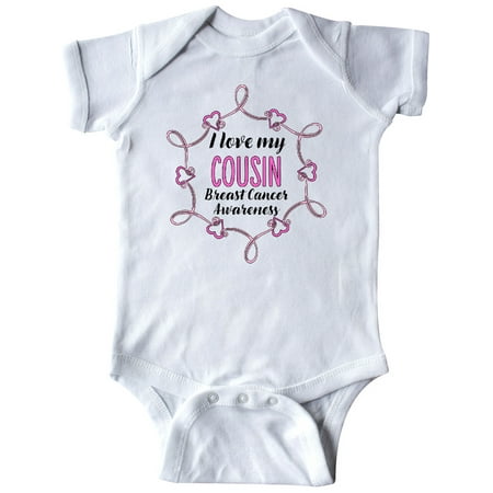 

Inktastic I Love My Cousin- Breast Cancer Awareness Gift Baby Boy or Baby Girl Bodysuit