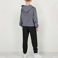 thumbnail image 5 of Cethrio Boys Outfit Sets, Casual Athletic Long Sleeve 2 Piece Hoodies and Sweatpants Sets Dark Gray Size 14, 5 of 5