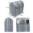 thumbnail image 4 of Tribal Stand Mixer Cover, Moroccan Geometric Border Image with Dots Triangles Art, Kitchen Appliance Organizer Bag Cover with Pockets, 5 Quarts, White Pale Blue and Grey, by Ambesonne, 4 of 4