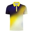 thumbnail image 4 of XMMSWDLA Men's Short Sleeve Zipper Shirt Yellow Mens Shirts Casual Stylish, 4 of 6