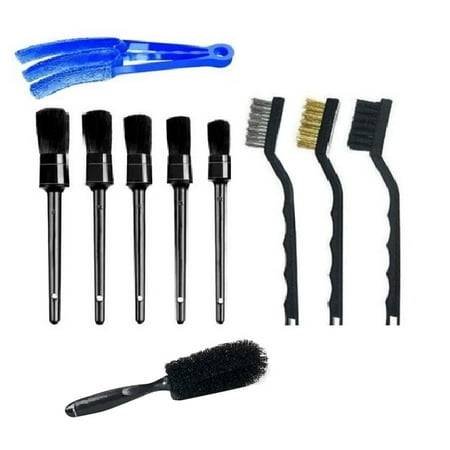 

10pcs Car Detailing Brush Set Scratch Free Air Vent Professional Hanging Long