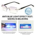 thumbnail image 2 of Fashion Square Frame Vintage Simple Anti-Blue Light Eye Protection Reading Glasses Ultra Light Glasses BLACK STRENGTH 350, 2 of 7