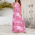 thumbnail image 2 of Vestido informal para mujer, cuello en V, vestido suelto, cintura alta elástica, vestidos de vacaciones para mujer FLhrweasw Nuevo, 2 of 8