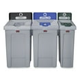 thumbnail image 3 of Rubbermaid Commercial 2171557 Slim Jim 33 gal 1-Stream Mixed Resin Recycling Station - Gray, 3 of 7