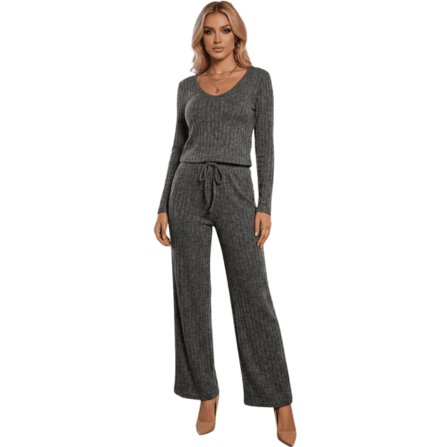 Conjunto 2 Piezas Blusa Manga Larga Y Pantalón Ajuste Cómodo Sofisticado para Mujer