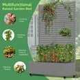 thumbnail image 4 of MAYEERTY 47*16*71"Outdoor Gray Metal Planter with Rect Louvered Climbing Trellis, Drainage hole & Wheels, 4 of 9
