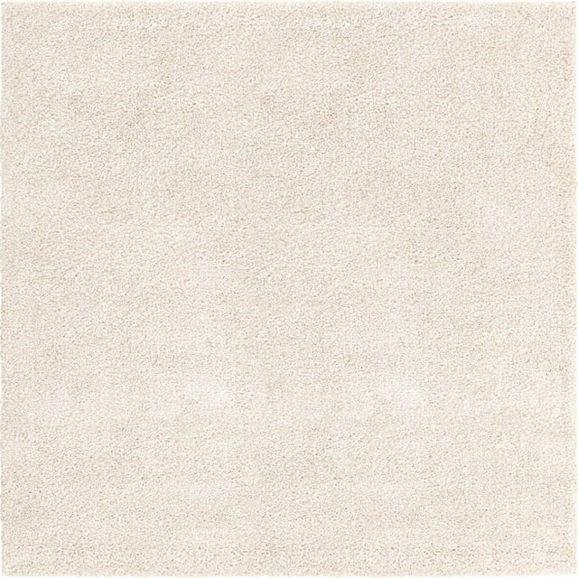 Unique Loom Solo Solid Plush Kids Modern Rug 7' 11 x 7' 11 Square Ivory