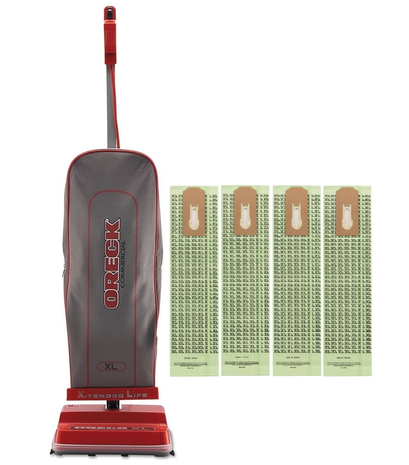 Oreck Commercial U2000R1 120 V Red/Gray Upright Vacuum Bundle with 4