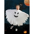 thumbnail image 5 of GYRATEDREAM Toddler Kid Baby Girls Boys Halloween Costume White Ghost Smile Cape Glow in The Dark Cloak Fancy Party Cosplay with Hat 1-6T, 5 of 8