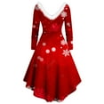 thumbnail image 5 of IROINNID Christmas Cocktail Dress for Women Funny Xmas Print Long Sleeve Raffle Party Ugly Dress,Burgundy, 5 of 5