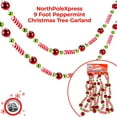 thumbnail image 2 of NorthPoleXpress Plastic Candy Bead Peppermint Ball Christmas Garland, Shinny Multicolor Artificial Garland, 2 of 7