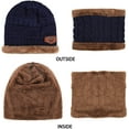 thumbnail image 3 of GRNSHTS Toddler Kids Boys Girls Winter Warm Fleece Lined Knit Beanie Hat Cap and Scarf Set Navy Blue, 3 of 10