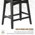 thumbnail image 6 of MF Studio 24 inch Wooden Counter Stool Set of 3 for Kitchen, Backless Saddle Faux Leather Bar Stool, Black, 6 of 10