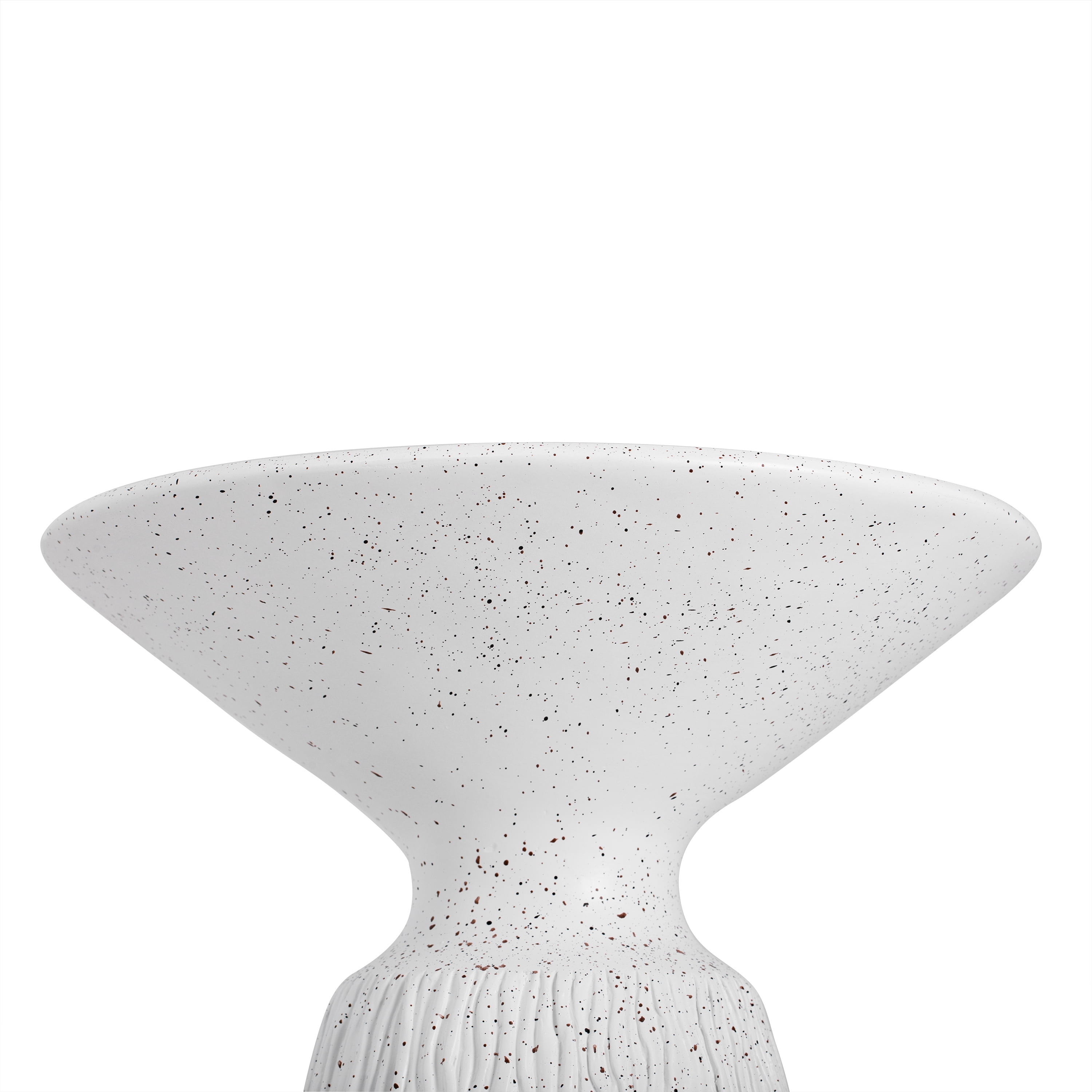 GARITIN Outdoor Side Table 15.5 Inch, Retro Speckled Textured MGO Accent Table for Patio Living Room Balcony, White Marble