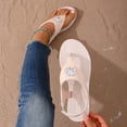 thumbnail image 2 of Xucatan Women's Rhinestone Thong Sandals, Crystal Flower Toe Post Footwear, Adjustable Slingback Flat Heels, Plus Size Casual Beach Shoes Gift, 2 of 9